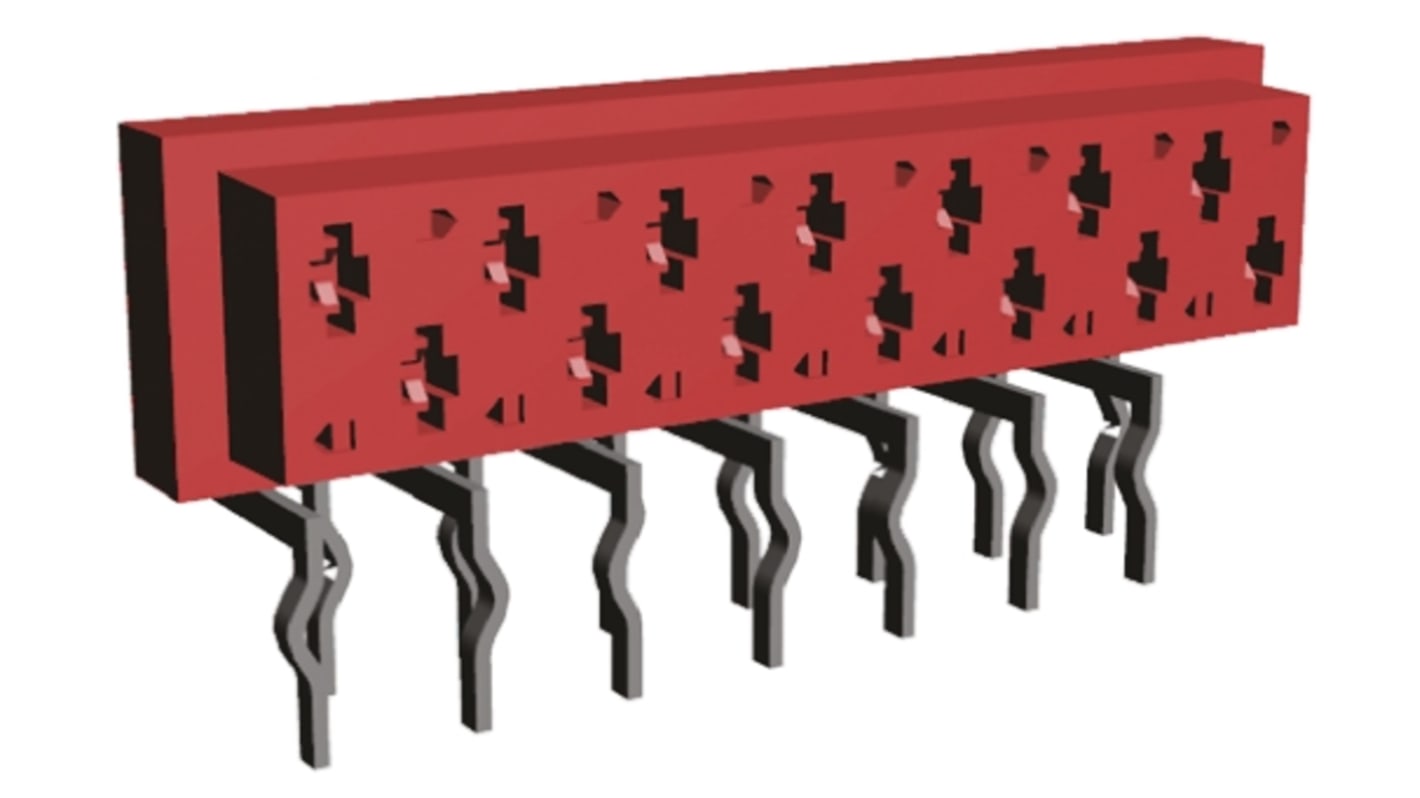 TE Connectivity Micro-MaTch Series Right Angle Through Hole Mount PCB Socket, 14-Contact, 2-Row, 2.54mm Pitch, Solder