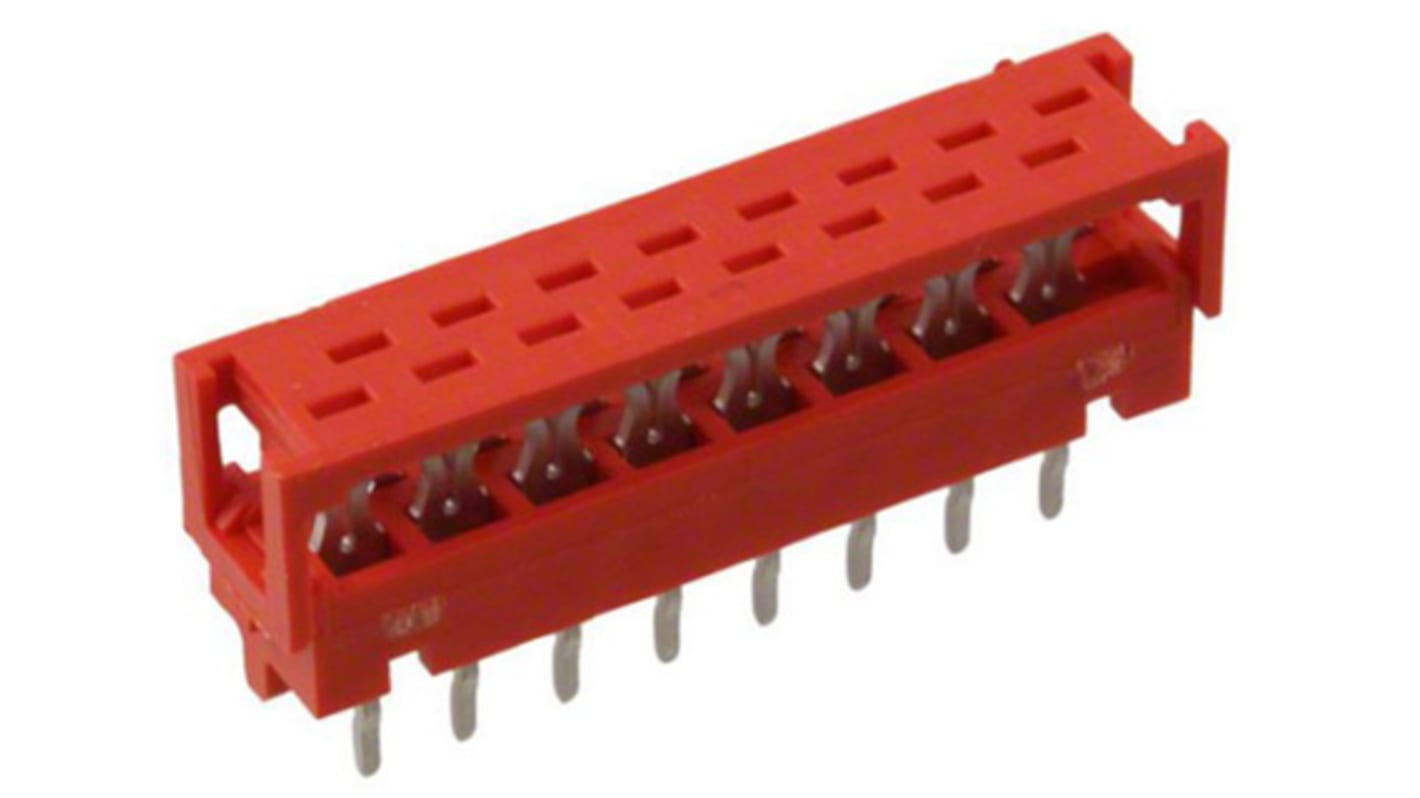 TE Connectivity IDC连接器, 公插, 16p, 1.27mm间距, 2排, THT安装, IDC端接, 直向, Micro-MaTch系列