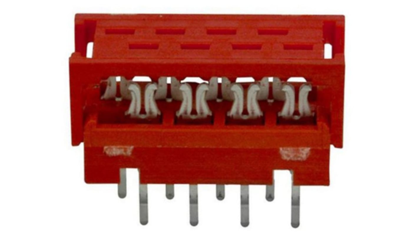 TE Connectivity IDC连接器, 公插, 8p, 1.27mm间距, 2排, THT安装, IDC端接, 直向, Micro-MaTch系列