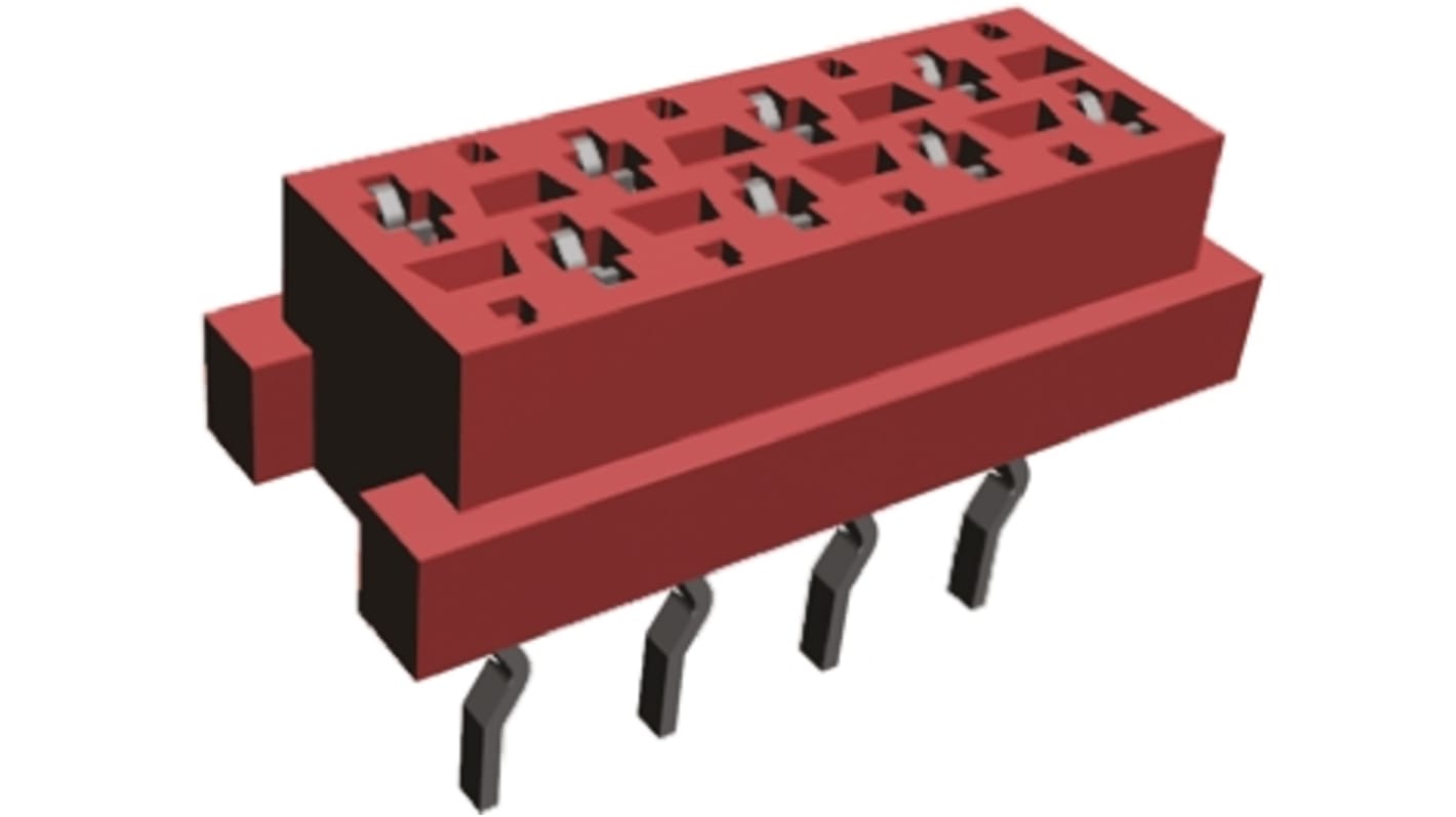 Gniazdo PCB 8 -pinowe 2 -rzędowe raster: 2.54mm Żeńskie na płytkę Proste Przewlekany
