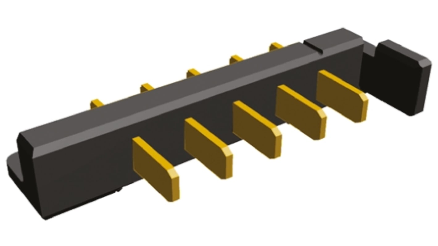 TE Connectivity Leiterplatten-Stiftleiste gewinkelt, 5-polig / 1-reihig, Raster 5.0mm, Lötanschluss-Anschluss, Ummantelt