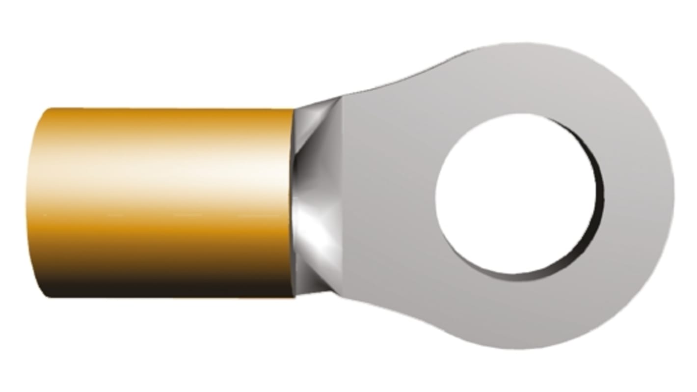 TE Connectivity, STRATO-THERM Insulated Ring Terminal, M2.5 Stud Size, 0.26mm² to 1.65mm² Wire Size, Orange