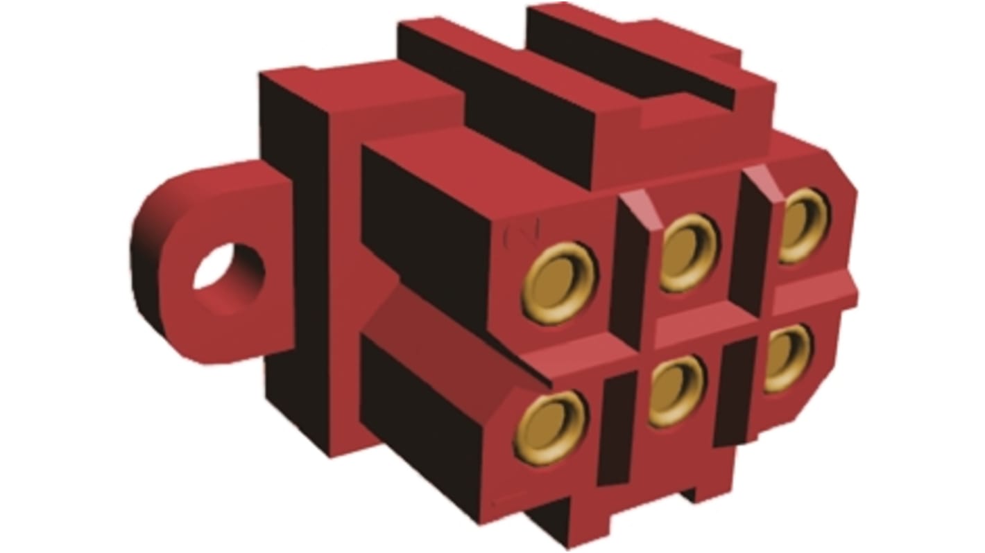 TE Connectivity Metrimate Series Straight Through Hole PCB Header, 6 Contact(s), 5.0mm Pitch, 3 Row(s), Shrouded