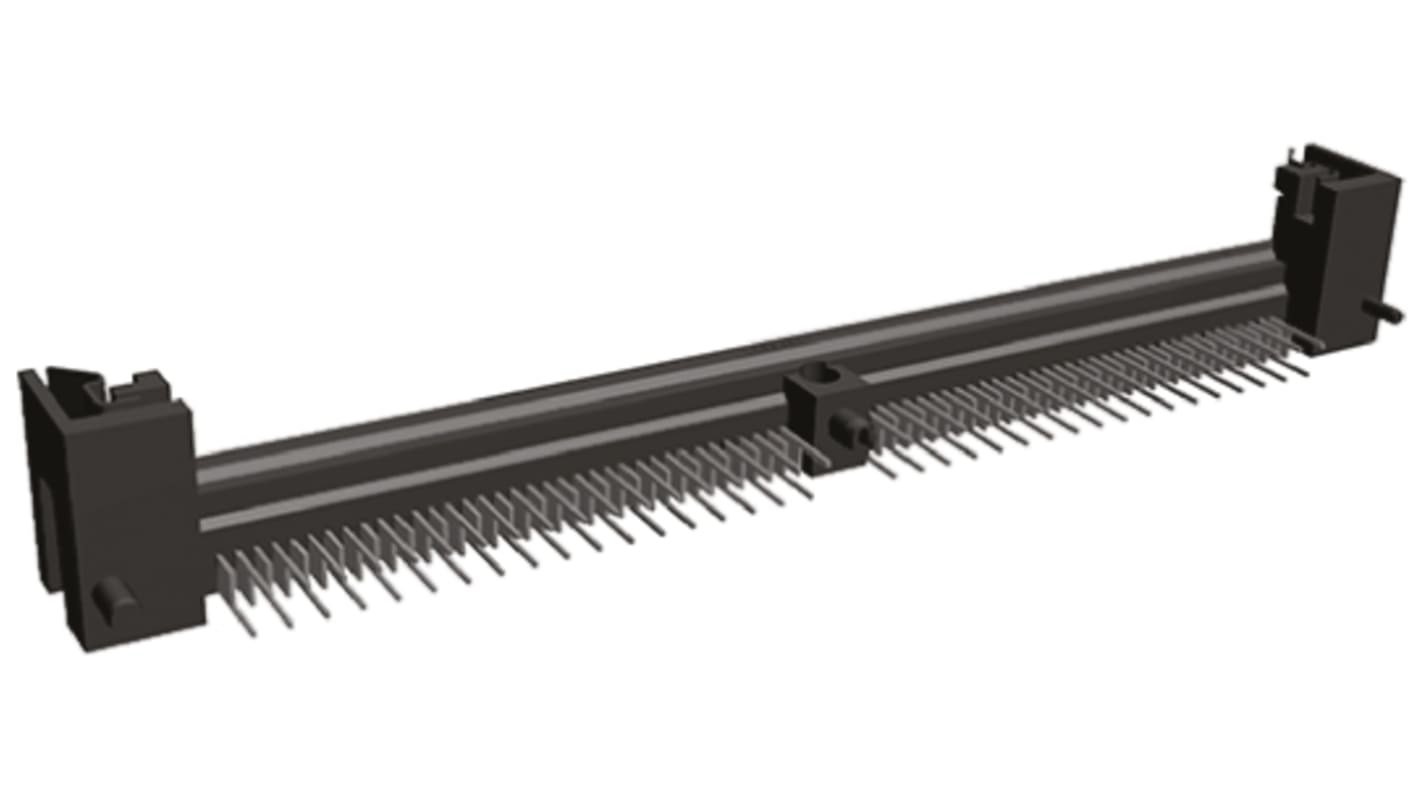TE Connectivity 1.27mm Pitch 72 Way, Right Angle Through Hole Mount SIMM Socket