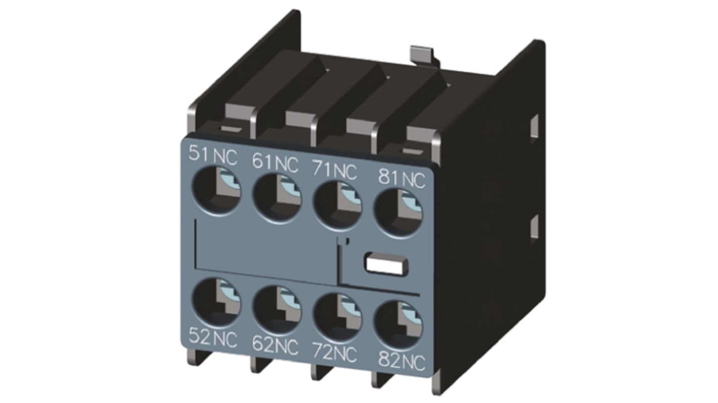Siemens Auxiliary Contact, 4 Contact, 1NC + 3NO, Snap-On, Sirius Innovation 3RH2