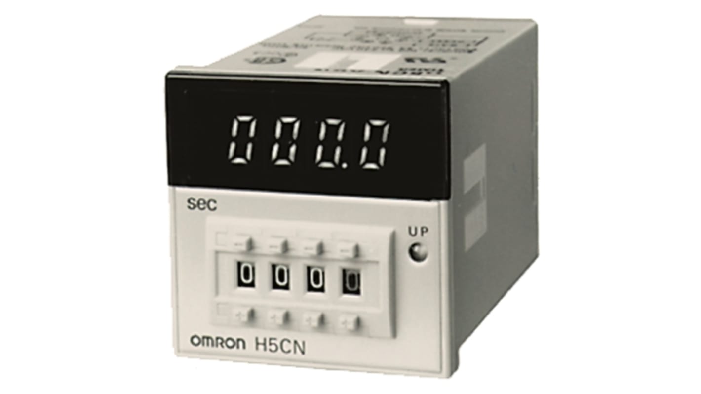Timer Relay Omron, intervallo 1s, 1 poli, Guida DIN, montaggio a pannello, montaggio superficiale