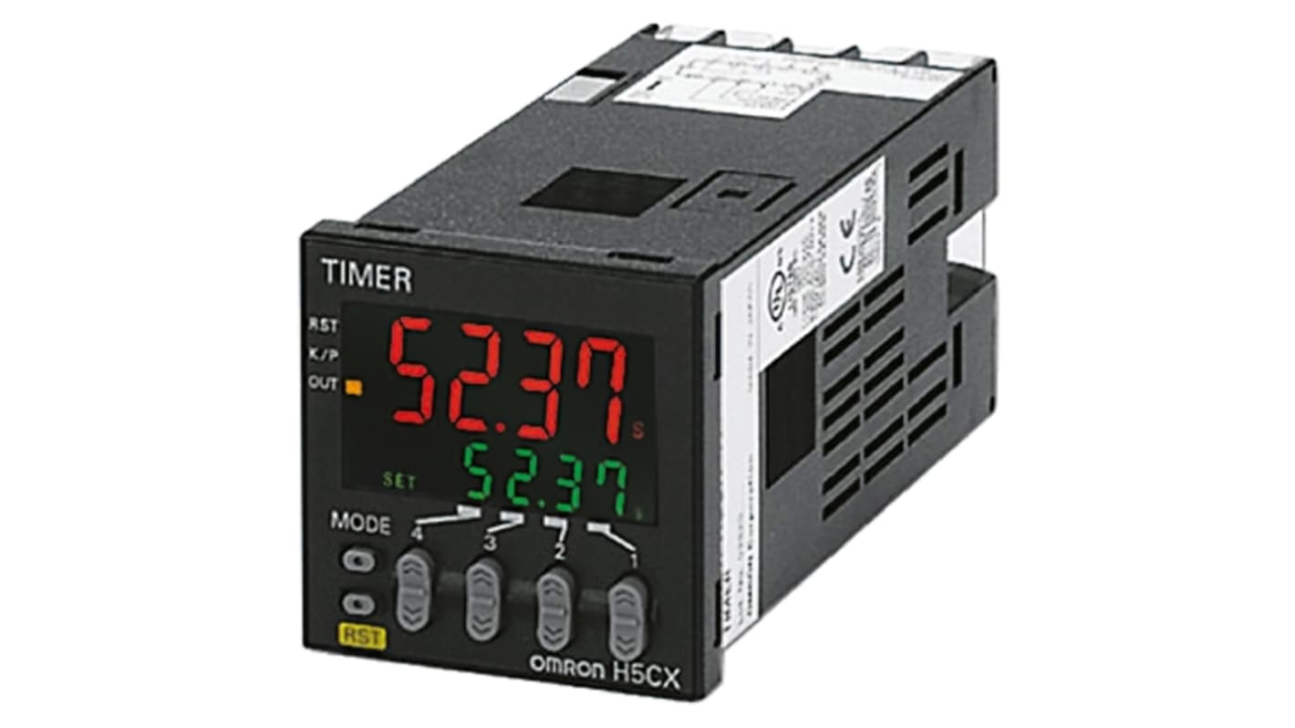 Omron H5CX Series Timer Relay, 100 → 240V ac, 1-Contact, 0.001 s → 9999h