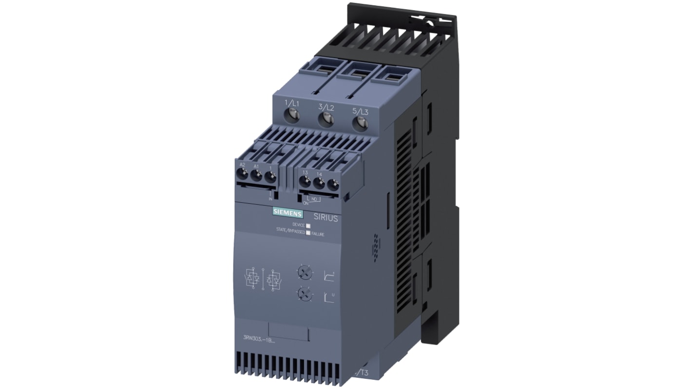 Siemens SIRIUS 3RW Soft Starter, , 37 kW, 400 V ac, 3 Phase, IP20