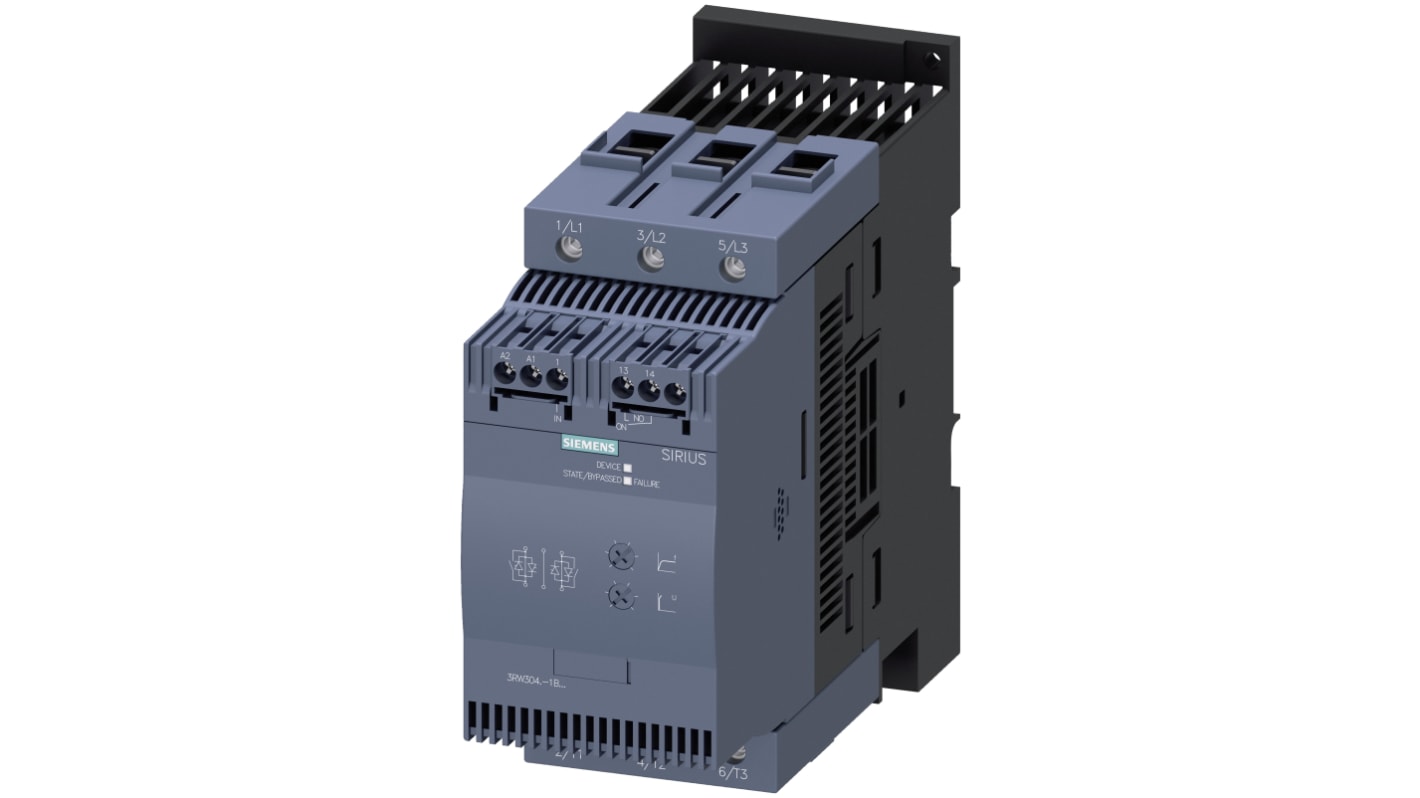 Siemens SIRIUS 3RW Soft Starter, , 55 kW, 400 V ac, 3 Phase, IP20