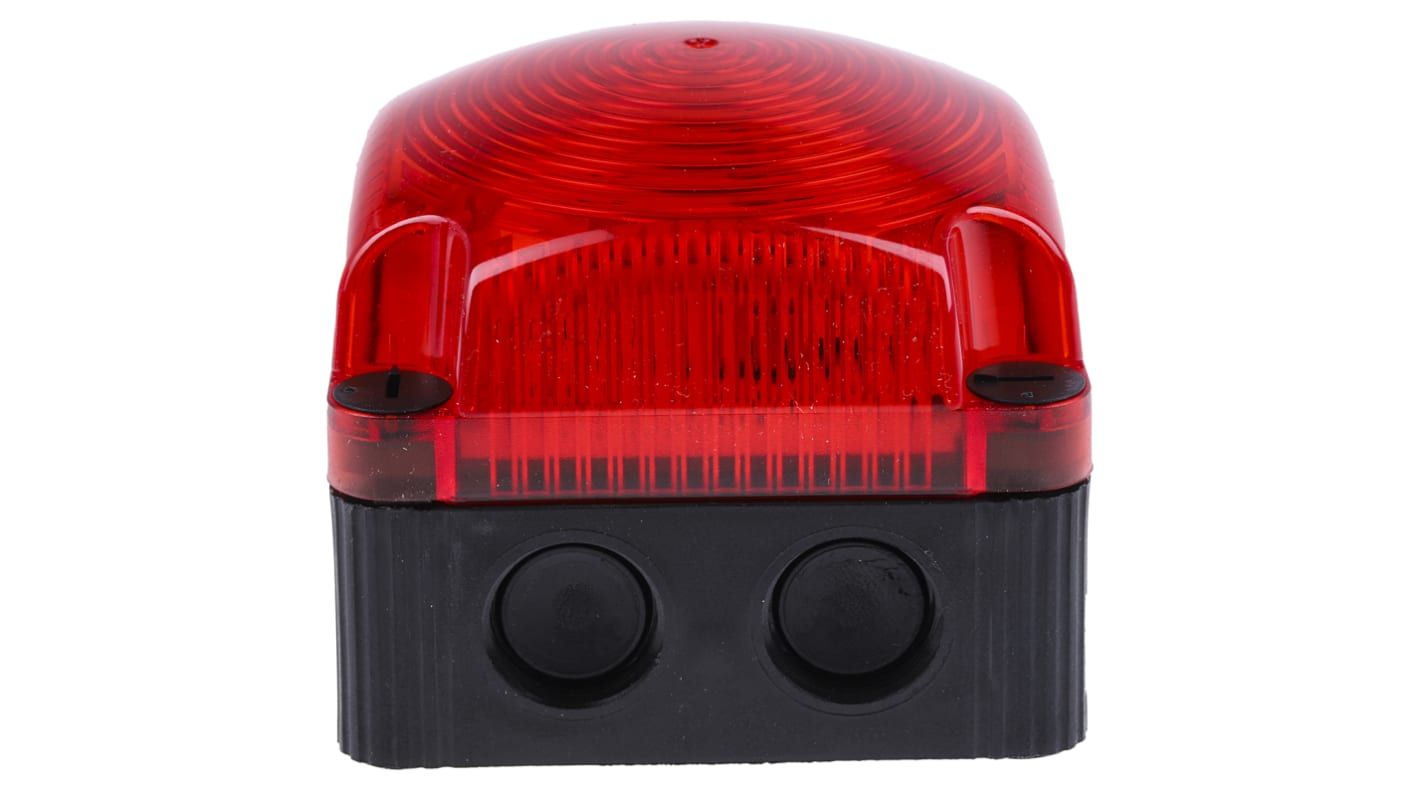 Werma 红色常亮LED警示灯, 黑色外壳, 24 V 直流, 表面安装, 壁装, IP66, IP67