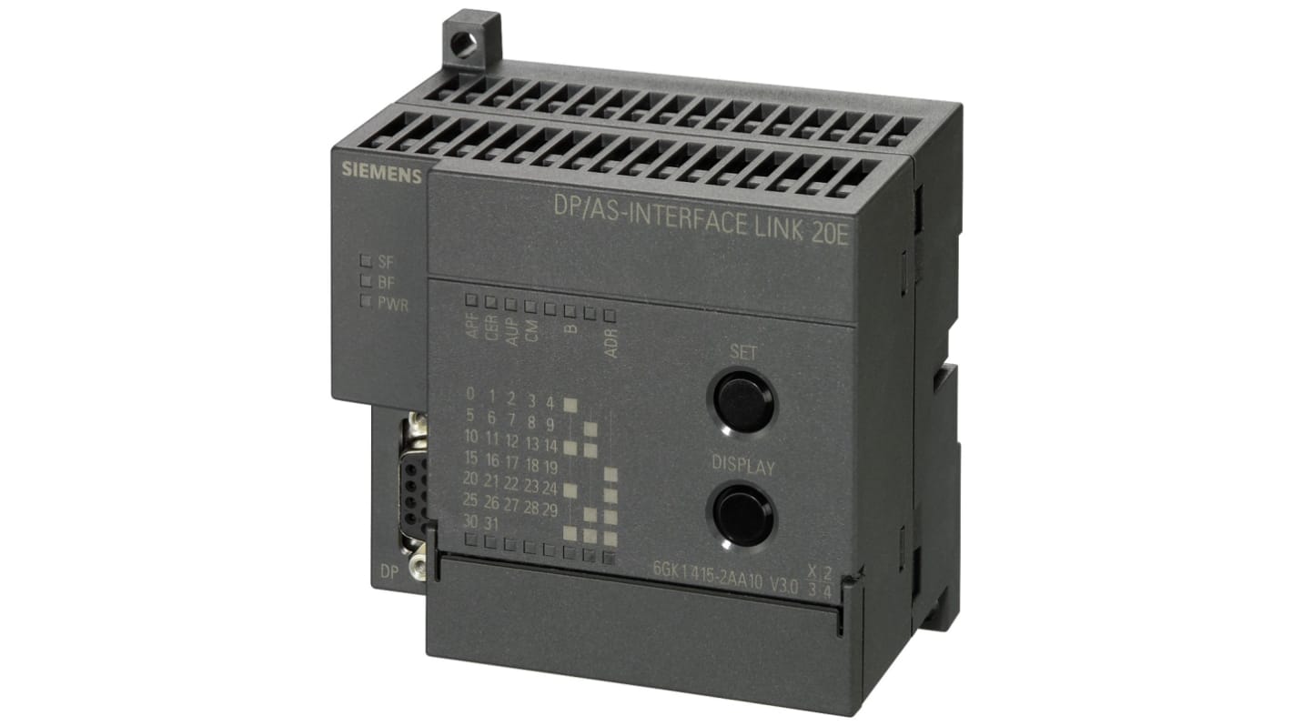 Siemens DP/AS-Interface Link 20E Series Communication Module for Use with SIMATIC NET, 24 V