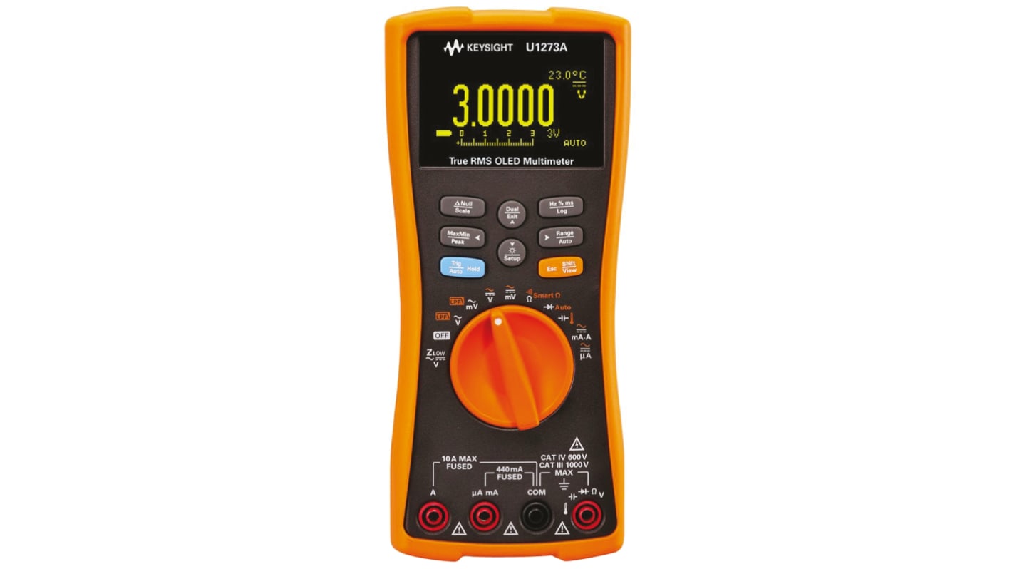 Keysight Technologies U1273A 真有效值手持式万用表, 最大1000V 交流, 最大1000V 直流, 最大300MΩ