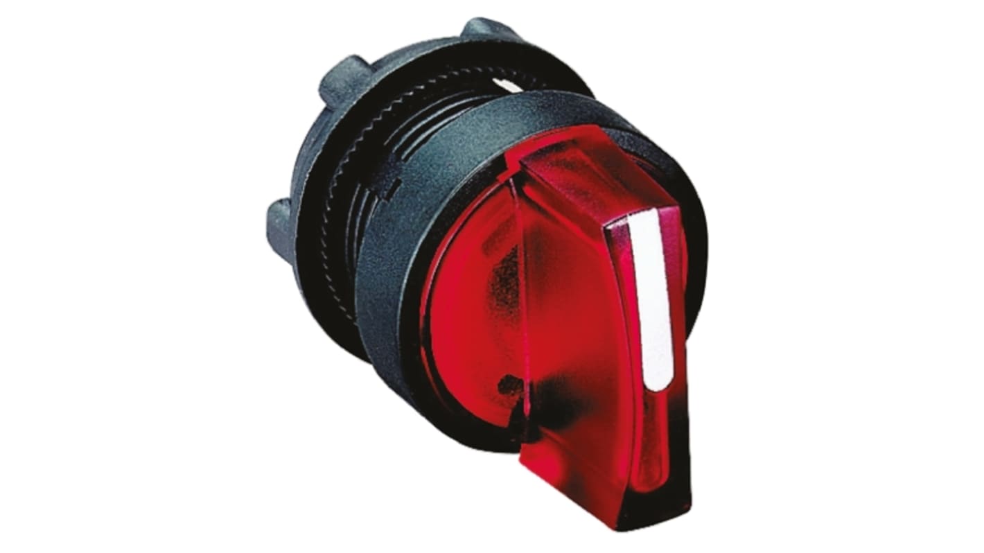 Schneider Electric Harmony XB5 Series 3 Position Selector Switch Head, 22mm Cutout, Red Handle