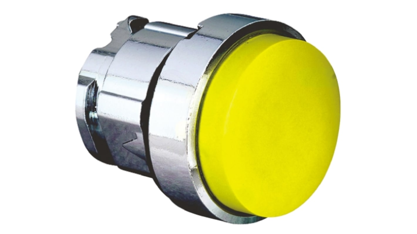 Schneider Electric 黄色圆形按钮头, Φ22mm开孔, Φ28.5mm按钮, 弹簧复位, IP66, IP67, IP69K, Harmony XB4系列