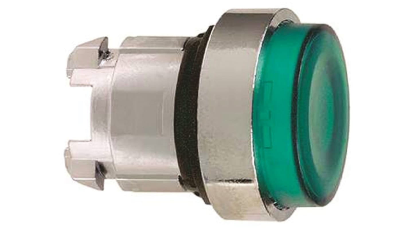 Schneider Electric Harmony XB4 Series Green Illuminated Spring Return Push Button Head, 22mm Cutout, IP66, IP69K