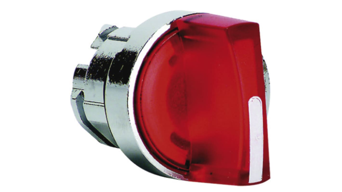 Schneider Electric Harmony XB4 Series 3 Position Selector Switch Head, 22mm Cutout, Red Handle