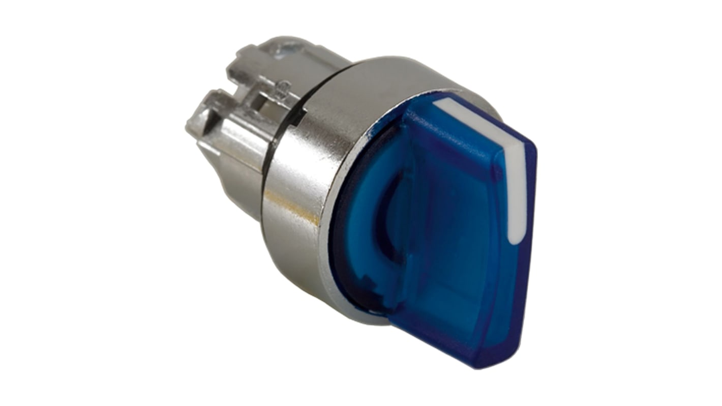 Schneider Electric Harmony XB4 Series 3 Position Selector Switch Head, 22mm Cutout, Blue Handle