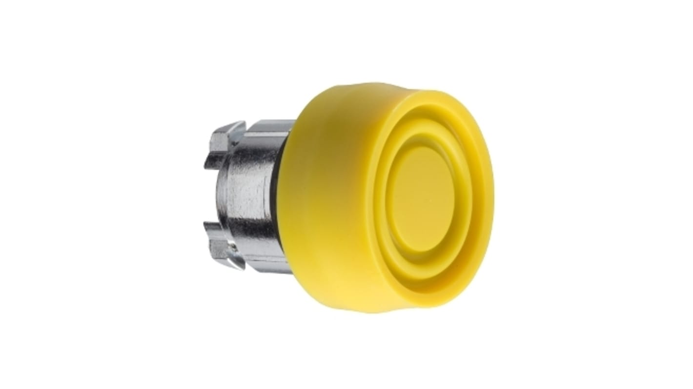 Schneider Electric Harmony XB4 Series Yellow Spring Return Push Button Head, 22mm Cutout, IP66, IP67, IP69K