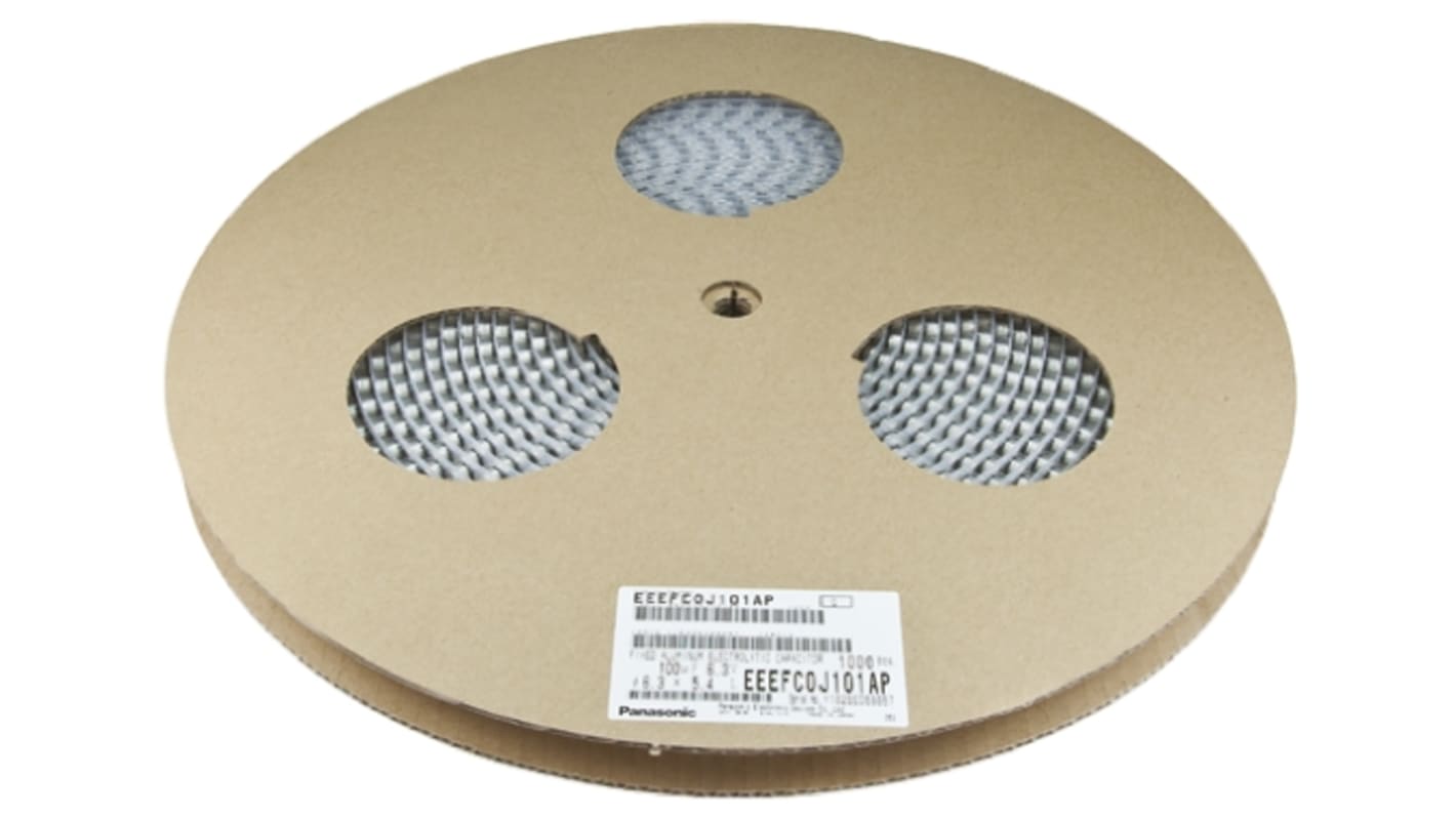 Panasonic , SMD Aluminium-Elektrolyt Kondensator 22μF ±20% / 10V dc, Ø 4mm x 5.8mm, bis 105°C