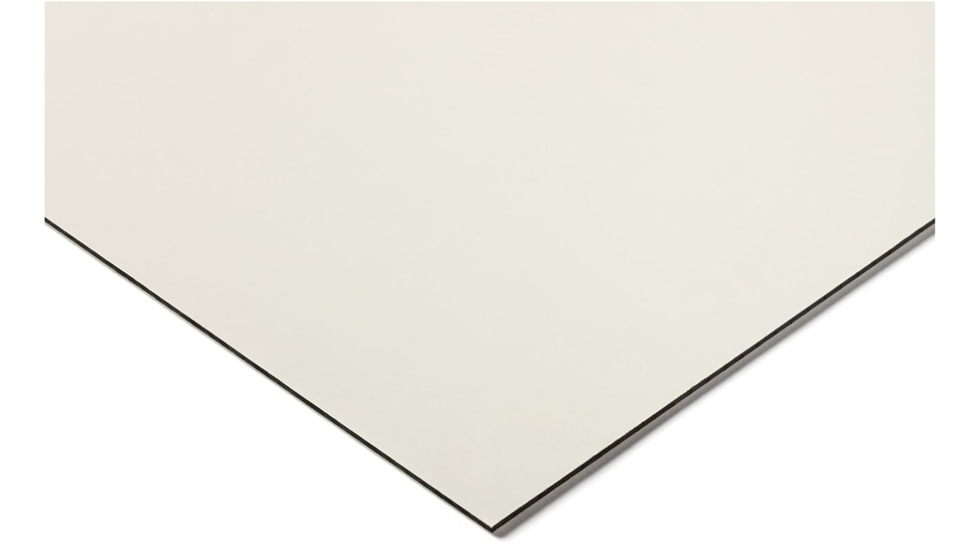 RS PRO Black, White Plastic Sheet, 1300mm x 500mm x 3mm