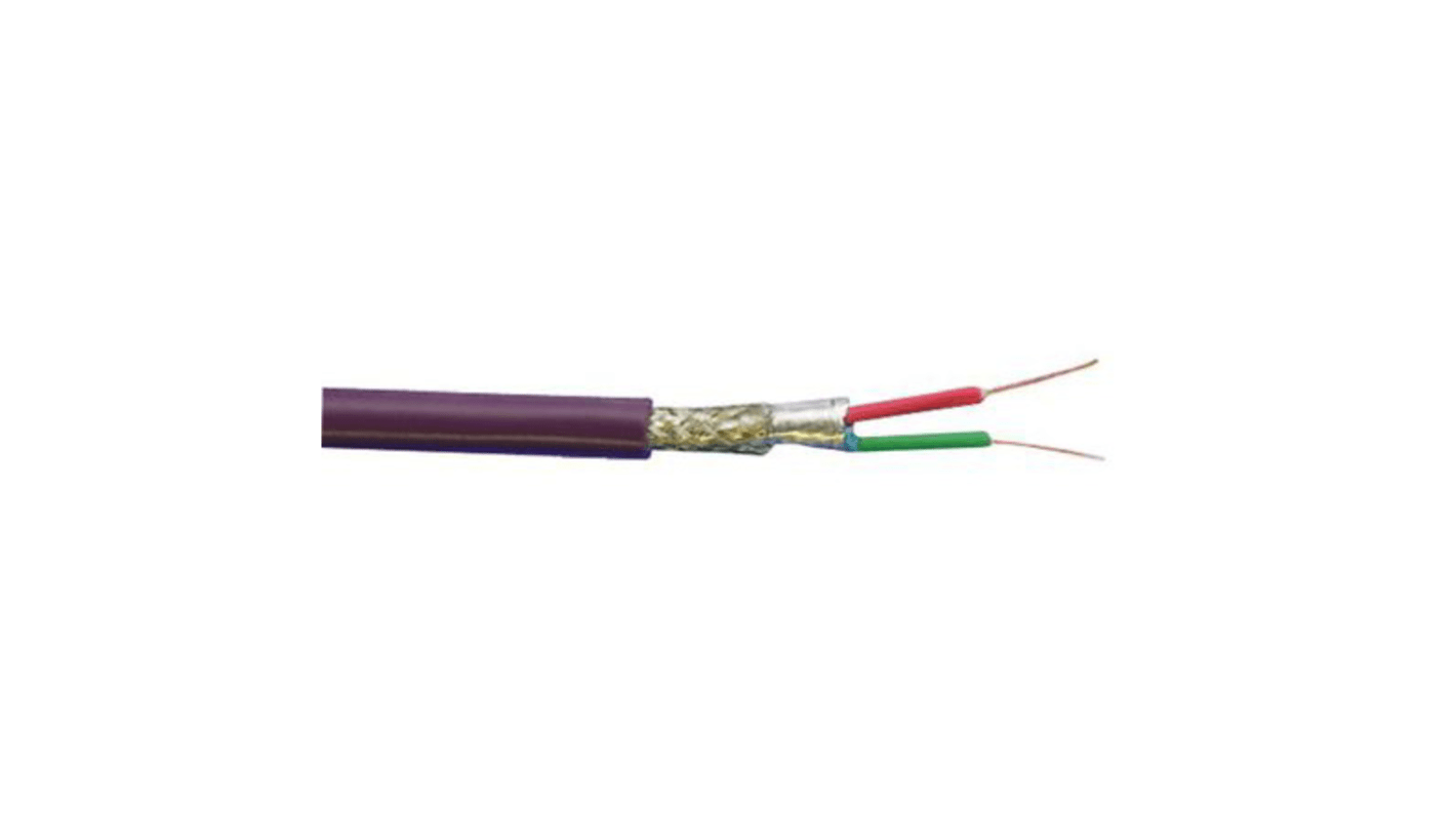 Cable de datos apantallado Profibus Alpha Wire Alpha Essentials Data & Bus Cable de 2 conductores, 1 par, 0.35 mm², 22