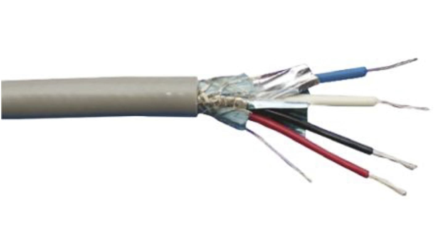 Cable de datos apantallado DeviceNet Alpha Wire Alpha Essentials Data & Bus Cable de 4 conductores, 2 pares, 1.65 mm²,