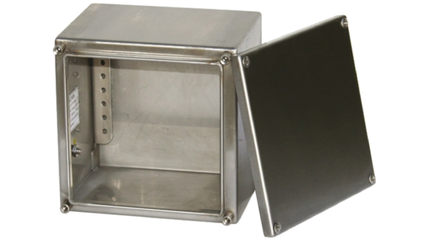 RS PRO Unpainted Stainless Steel Terminal Box, IP66, 300 x 120 x 300mm