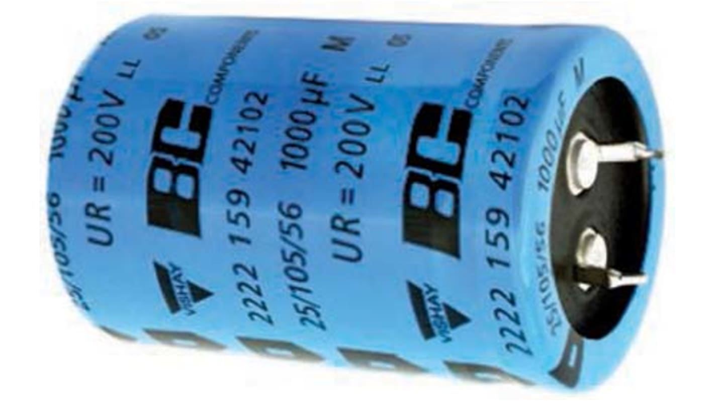 Vishay 1000μF Aluminium Electrolytic Capacitor 315V dc, Snap-In - MAL215990125E3