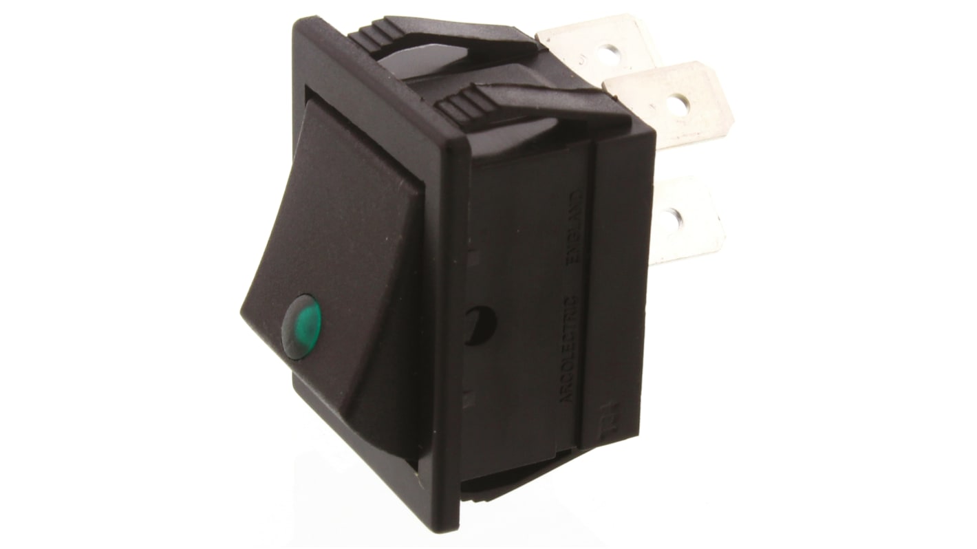 Arcolectric (Bulgin) Ltd DPST, On-Off Rocker Switch Panel Mount