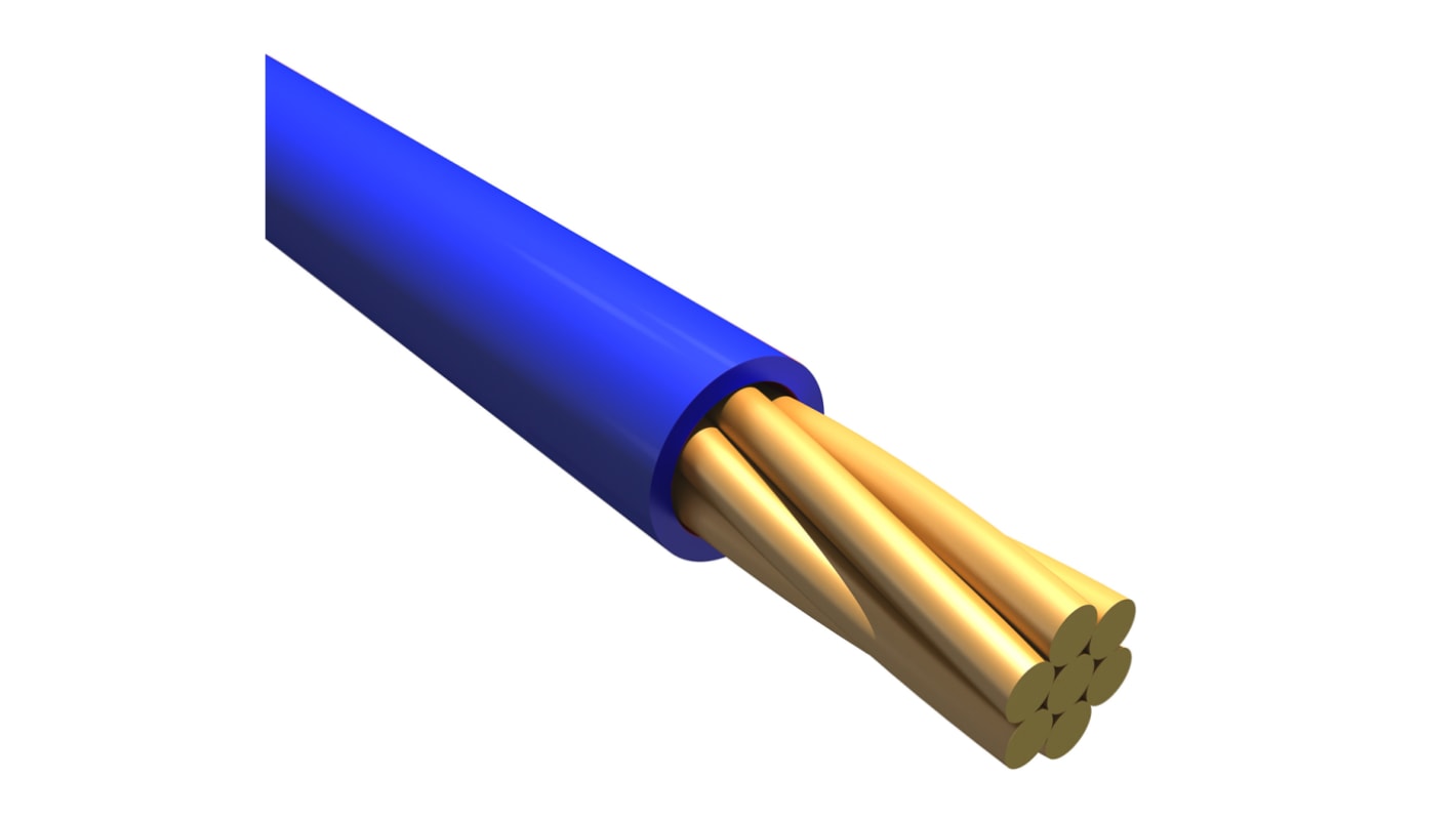 Alpha Wire Ecogen Ecowire Plus Series Blue 0.2 mm² Hook Up Wire, 24 AWG, 7/0.20 mm, 30m, MPPE Insulation, 6822 BL005