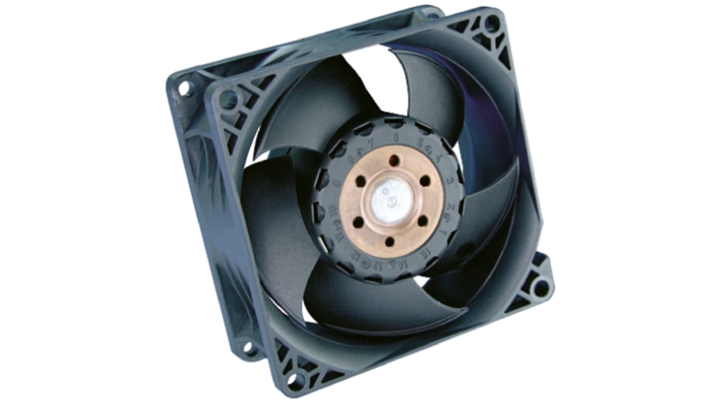 ebm-papst 8200 J Series Axial Fan, 48 V dc, DC Operation, 222.7m³/h, 36W, 80 x 80 x 38mm