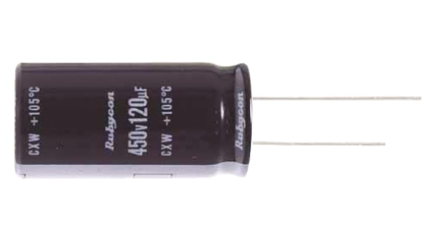 Rubycon 100μF Aluminium Electrolytic Capacitor 400V dc, Radial, Through Hole - 400CXW100MEFC16X31.5