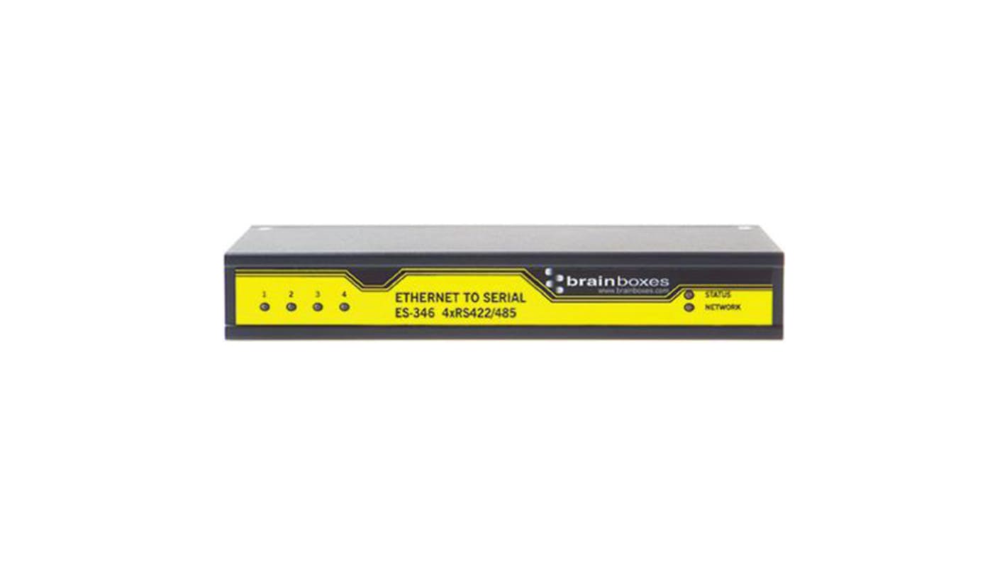 Brainboxes Serieller Device Server 1 Ethernet-Anschlüsse 4 serielle Ports RS422, RS485 1Mbit/s 1200m 10/100Mbit/s