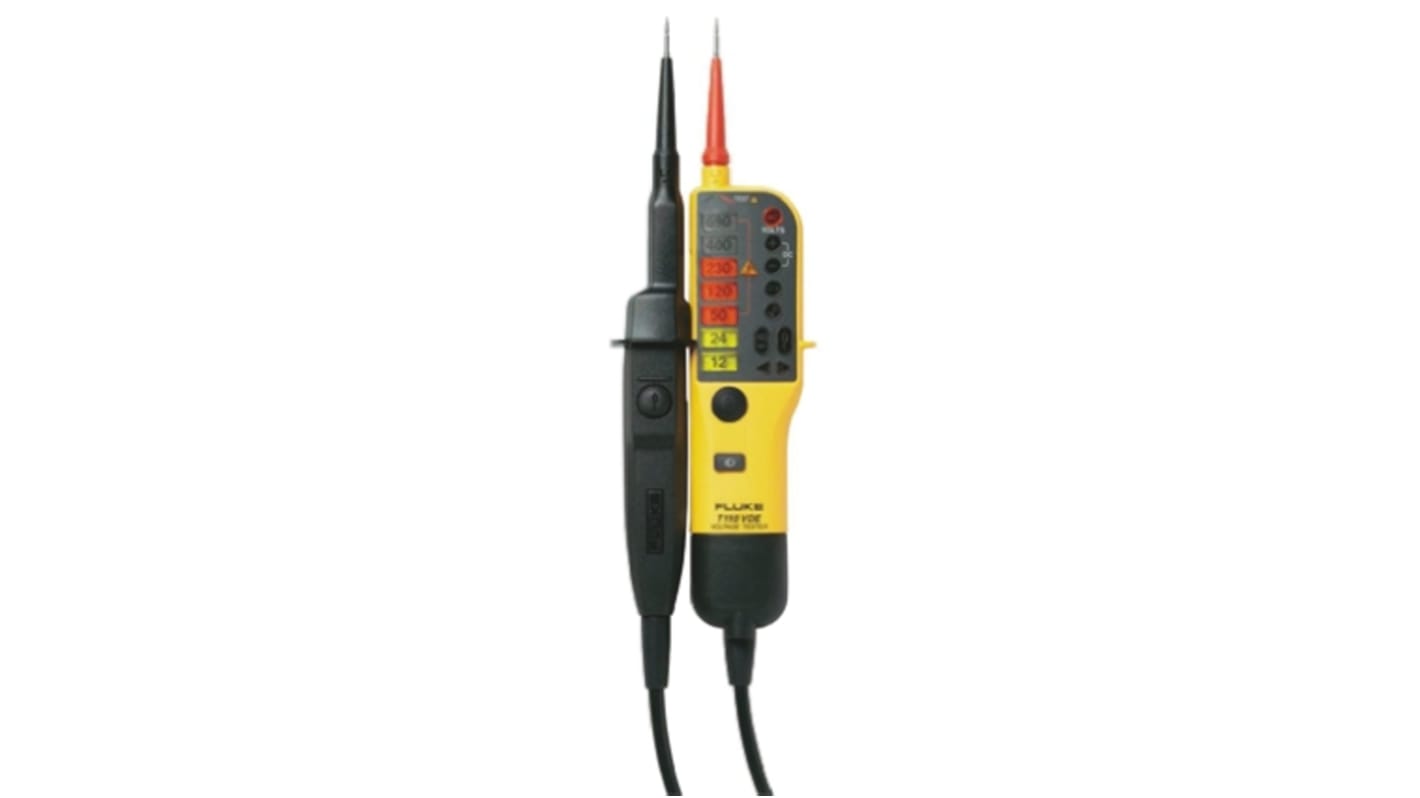 Fluke T110, Digital Voltage tester, 690V, Continuity Check, Battery Powered, CAT III 690V