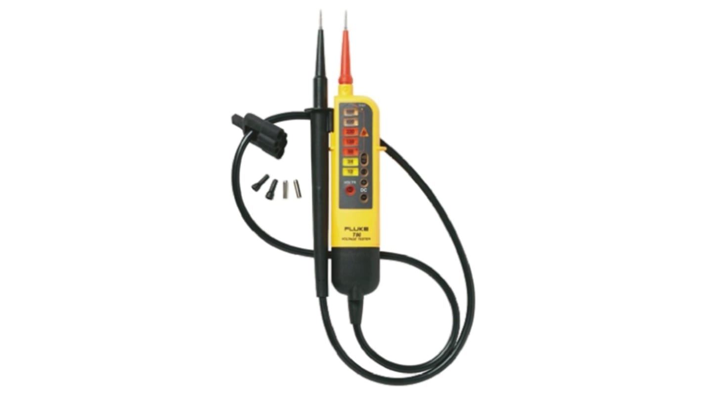 Fluke T90 Digital Spannungsprüfer mit Durchgangsprüfung, CAT II 690V, DKD/DAkkS-kalibriert