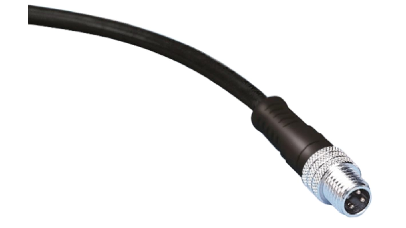 Brad from Molex Straight Male 3 way M8 to Unterminated Sensor Actuator Cable, 2m