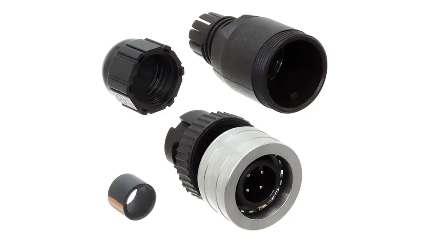 Brad from Molex Circular Connector, 4 Contacts, Cable Mount, M12 Connector, Socket, Male, IP69K, Ultra-Lock Series