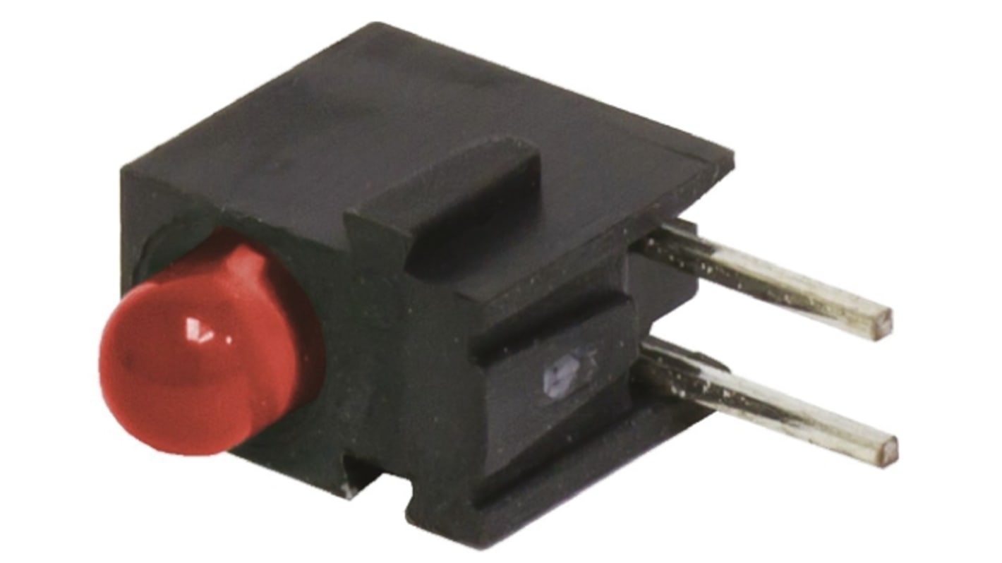 Bivar H100CHDL, Red Right Angle PCB LED Indicator, Through Hole 2.2 V