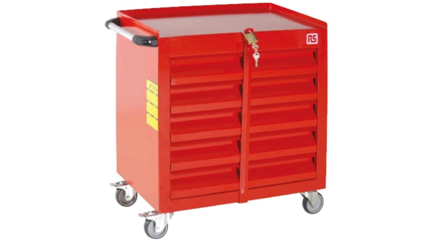 RS PRO 5 Drawer Steel Wheeled Tool Chest
