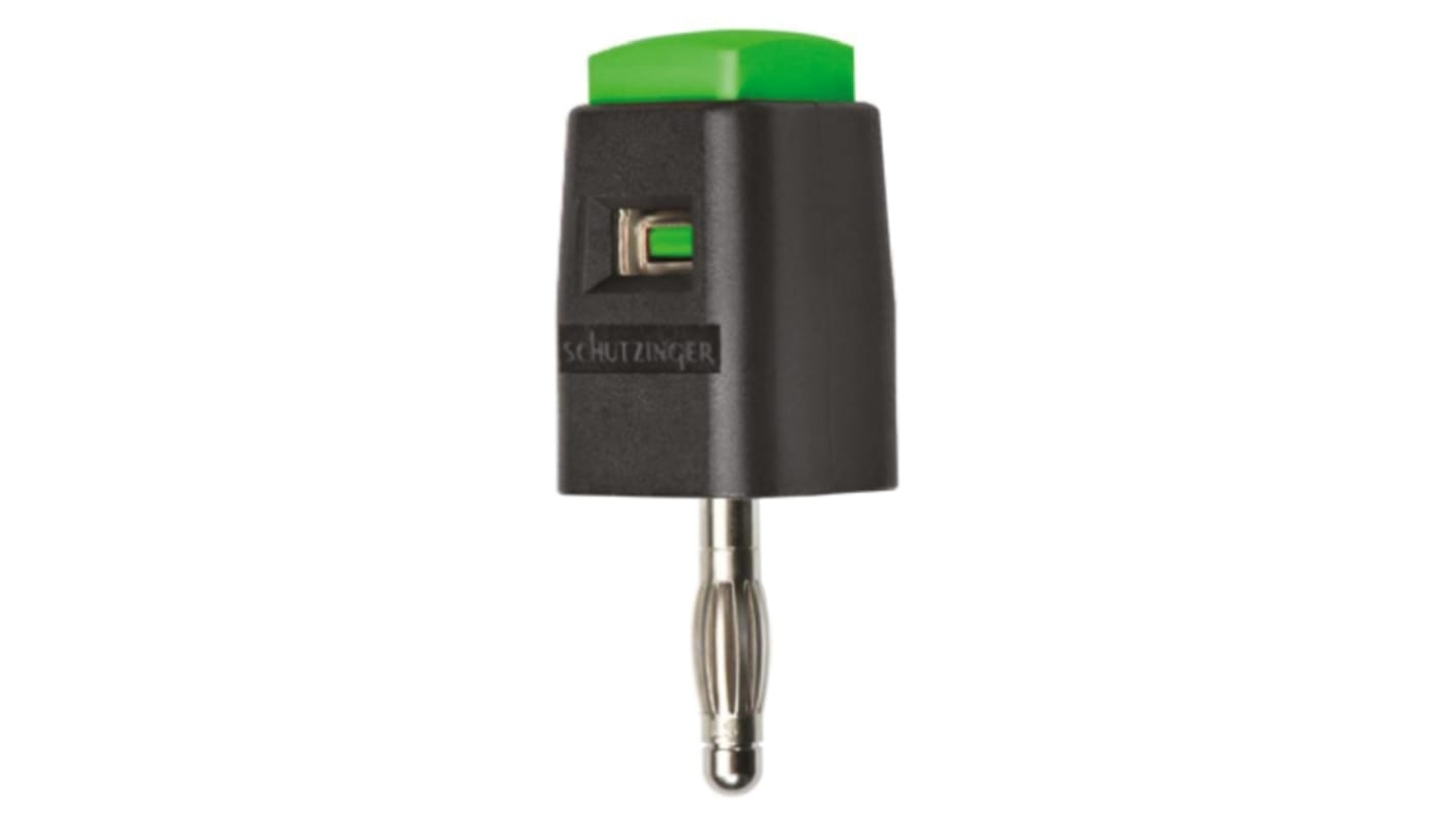 Connettore a banana Schutzinger, Maschio, Verde, 16A, 4 mm