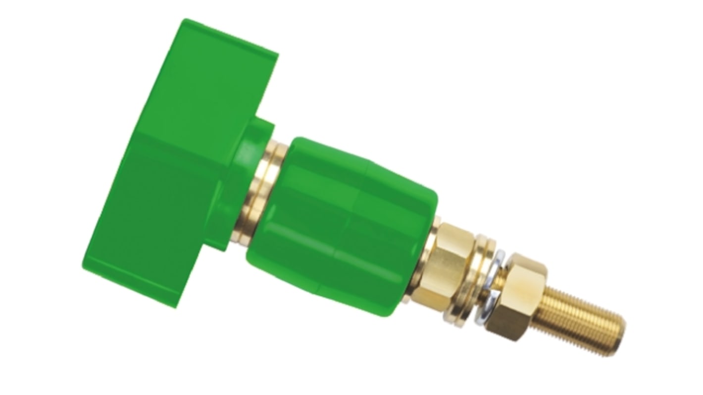 Schutzinger 4mm Green Terminal Post, 1kV, 200A, M12 x 1 Thread