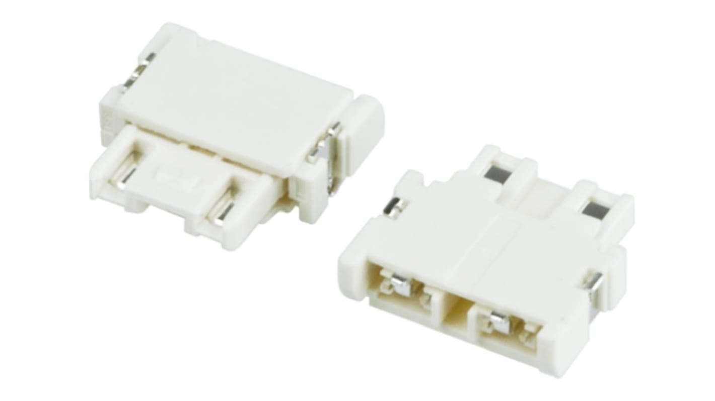 JST LEB Series Right Angle PCB Socket, 2-Contact, 1-Row, 4mm Pitch, Solder Termination