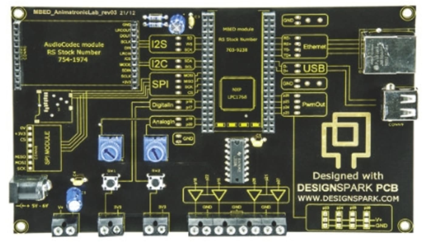 RS PRO mbed Synergy AnimatronicLabボード