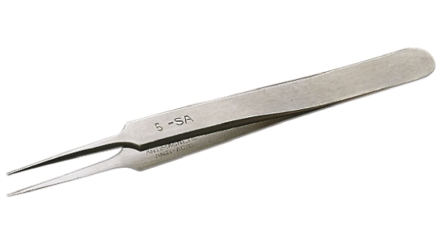 Weller Erem 115 mm, Stainless Steel, Pointed; Relieved, Tweezers