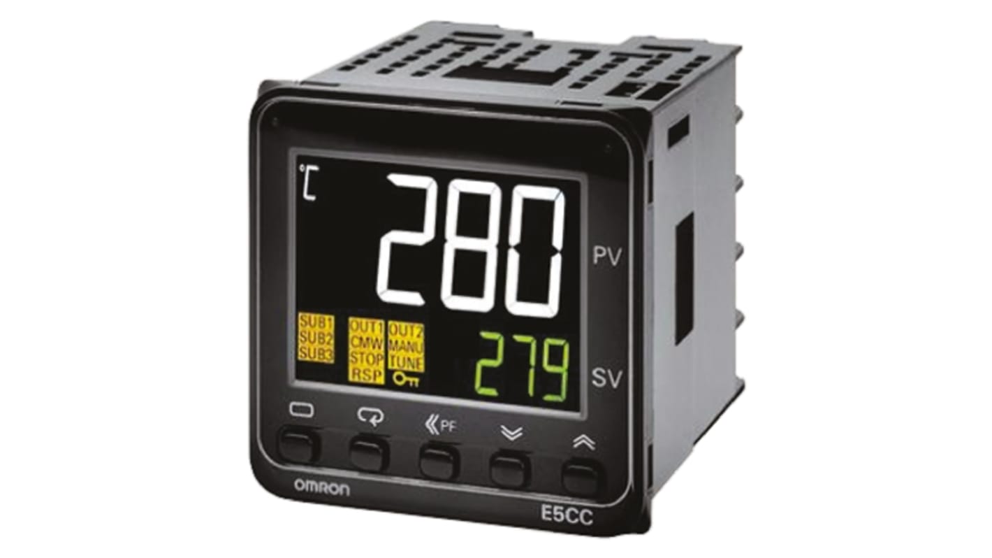 Rs-Online Termoregolatori PID Omron E5CC 100 → 240 V c.a. 48 x 48mm 1 uscita Lineare analogico 4-20 mA
