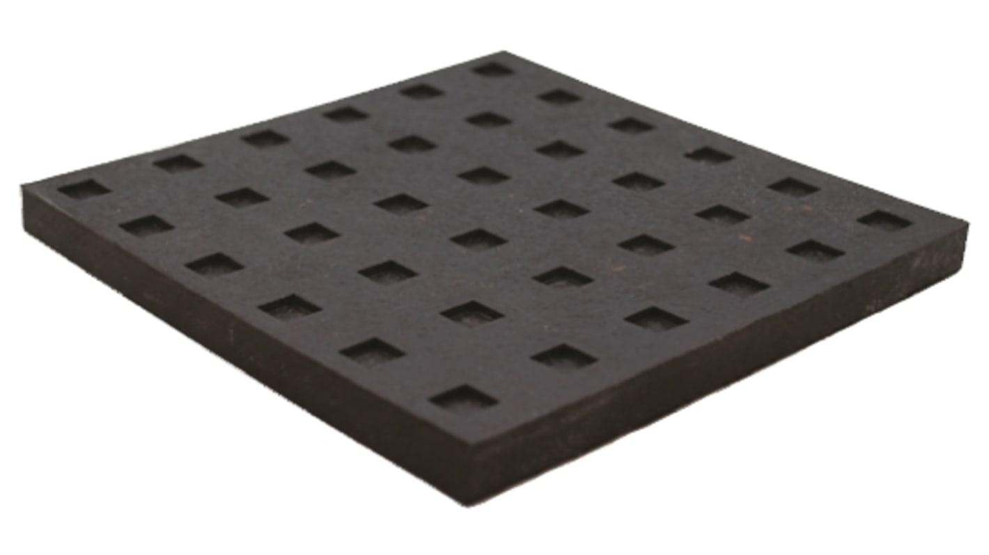 Almohadilla antivibración Fabreeka 2311157, 150mm x 150mm, 150 x 150 x 8mm, Grosor: 8mm