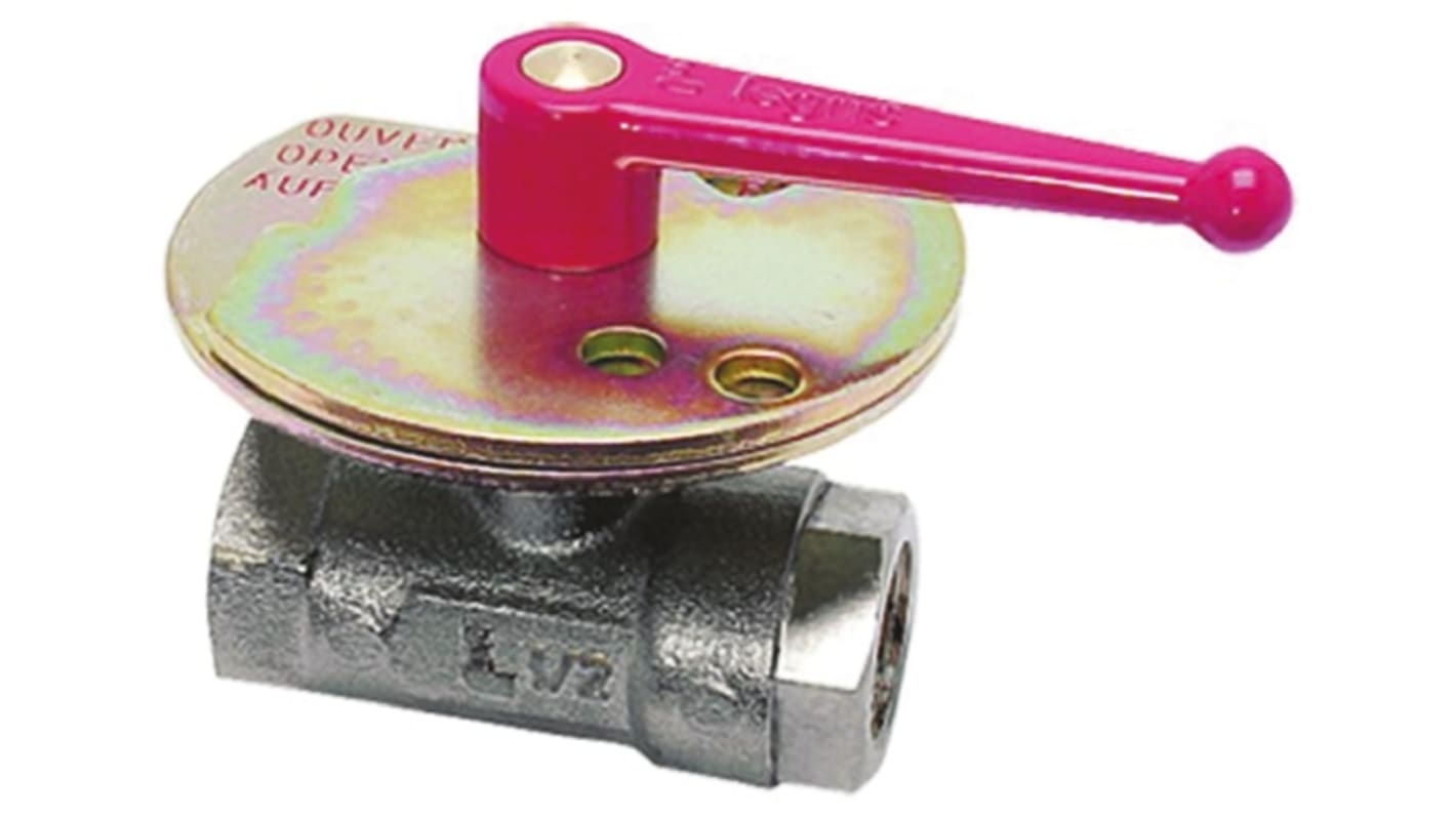 Legris Nickel Plated Brass 2 Way, Ball Valve, Threaded, BSPP 1/2in, 40bar Operating Pressure