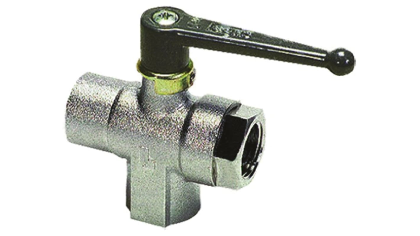 Legris Nickel Plated Brass 2 Way, Ball Valve, Threaded, BSPP 1/4in, 40bar Operating Pressure