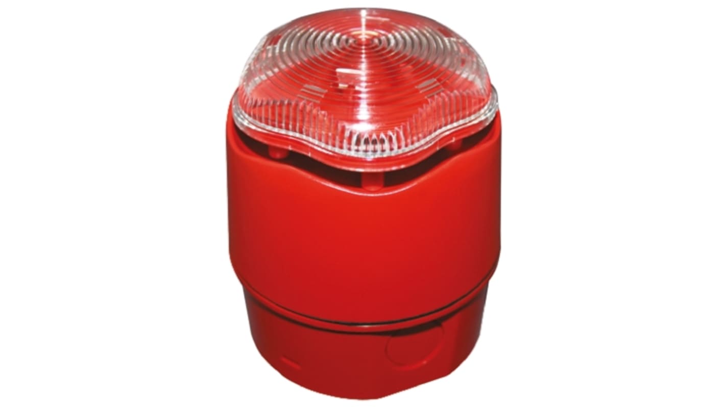 Hosiden Besson 声光报警器, 9 → 30 V dc电源, 1米外110dB, 最大110dB, 透明灯罩, 红色外壳, Banshee Excel Lite系列