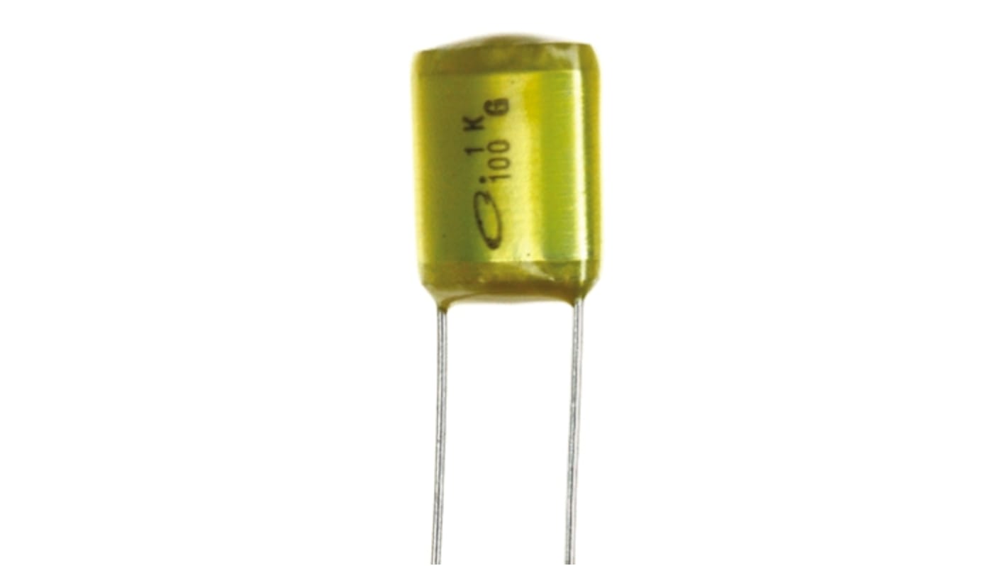 Nichicon YX Polyester Film Capacitor, 100V dc, ±10%, 68nF, Radial